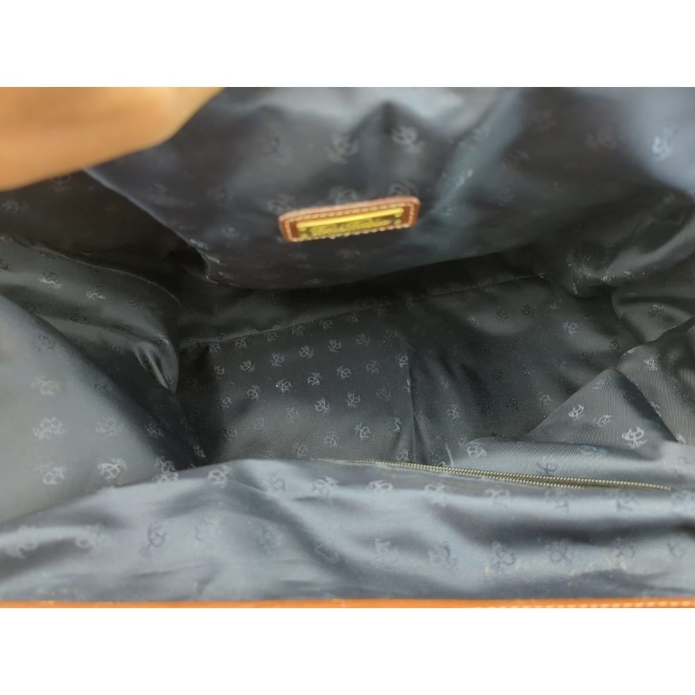 BROOKS BROTHERS Bag Canvas Leather Duffle Weekender Whiskey Brown - Picture 10 of 10